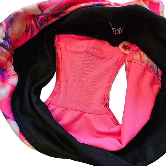 PINK Sport Gym to Swim Ruched Back Shortie, XS, Pink/Black, NWT - Picture 4 of 12